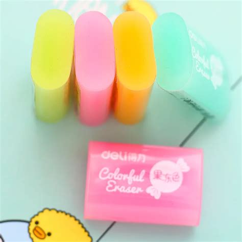 1pc Cute Jelly Erasers Kawaii Erasers Colored Rubber Pencil Erasers For