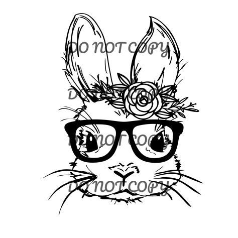 Bunny Floral Glasses Sublimation Transfer Sassy Sublimation And Screen