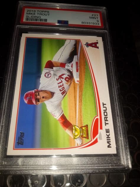 Mike Trout 2013 Topps Opening Day Sliding 27 PSA 9 EBay