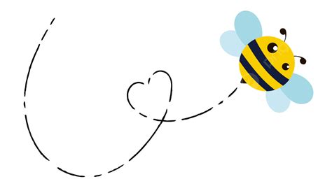 Bee Flight Path Dotted Line Flight Path Bee Animal Png And Vector