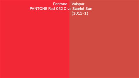 Pantone Red C Vs Valspar Scarlet Sun Side By Side Comparison