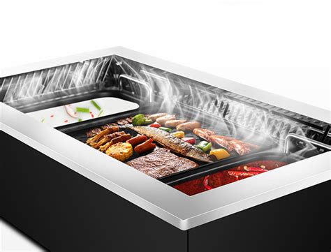 Professional Thai Style Buffet Tabletop Electric Bbq Grill Hot Pot