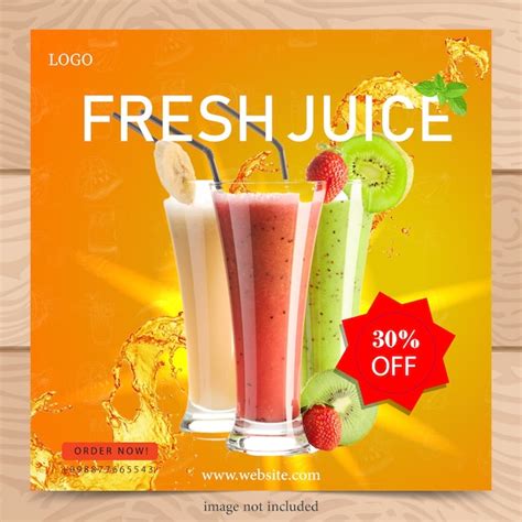 Premium Vector Fresh Juice Shop Poster Banner Simple Design For