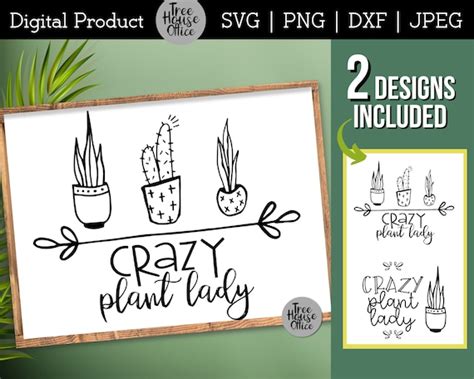 Crazy Plant Lady Svg Funny Plant Mom Quote Cut File Snarky Etsy