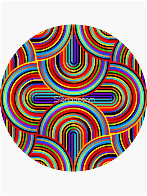 Crazy Curves Rainbow Colored Sticker For Sale By Slanapotam