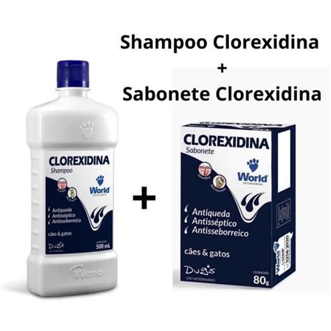 Sabonete Clorexidina 80 Gr 01 Shampoo Clorexidina 500 Ml Antisséptico