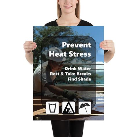 Heat Stress Safety Poster For Construction Workers Inspire Safety