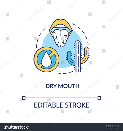 Vektor Stok Dry Mouth Concept Icon Dehydration Sign (Tanpa Royalti