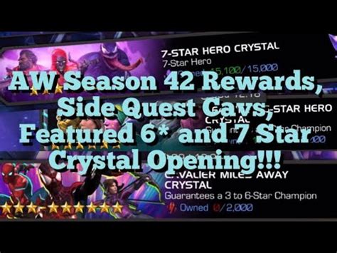 MCOC AW Season 42 Rewards 31x Side Quest Cavs 3x Featured 6 1x 7