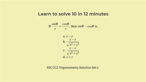 Trigonometry Questions For Ssc Cgl With Solution Set Suresolv