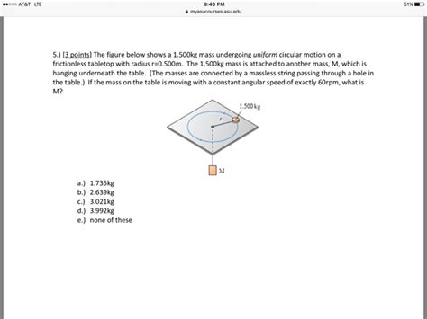 Solved The figure below shows a 1.500kg mass undergoing | Chegg.com