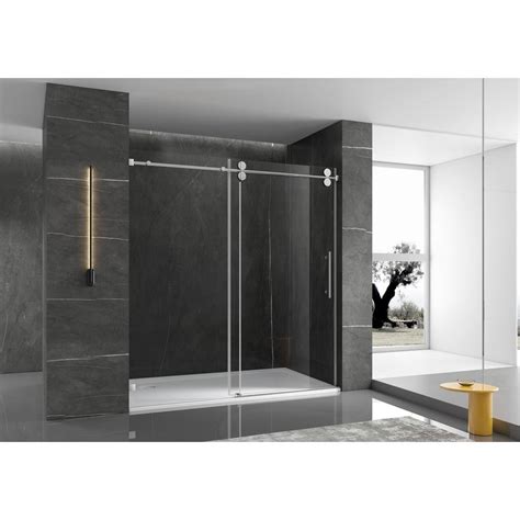 Mcocod 60 In W X 76 In H Single Sliding Frameless Shower Door In Chrome With Smooth Sliding