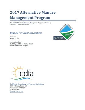 Fillable Online The CDFA Alternative Manure Management Program Is