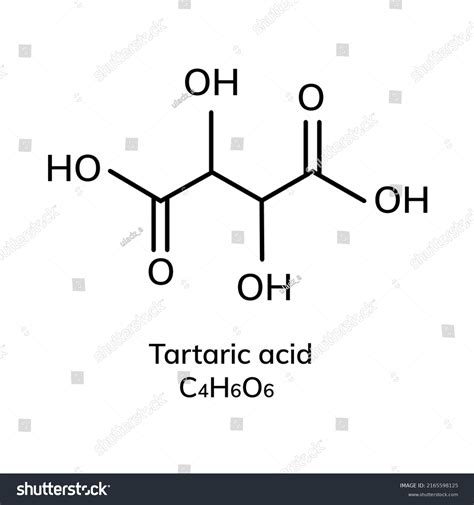 Tartaric Acid Structural Chemical Formula On