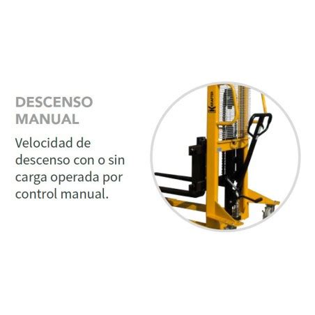 Apilador Manual Carga 1000kg 3mts Uñas Hidraulico