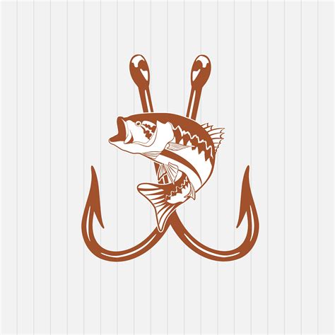 Bass Fishing With Fishing Hooks Svg Hunting And Fishing Svg