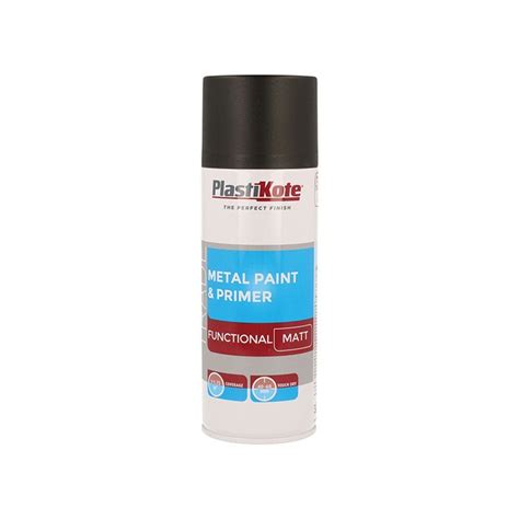 PlastiKote Trade Metal Spray Paint & Primer Matt Black 400ml PKT71023