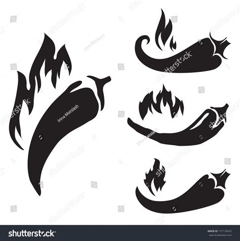 Hot Chilli Pepper Vector Set Isolated Stock Vector Royalty Free Shutterstock