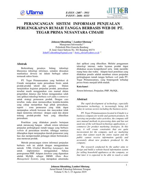 Contoh Skripsi Perancangan Sistem Informasi Penjualan Berbasis Web