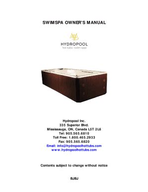 Fillable Online Self Cleaning Hot Tubs Owner S Manual Fax Email Print PdfFiller