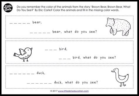 Brown Bear Brown Bear What Do You See Theme Color Words Activity