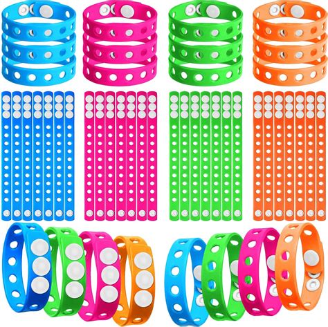 Hollowfly Lot de 60 bracelets en silicone fluo réglables de 20 3 cm