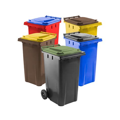 240 Litre Wheelie Bin Coloured Greenbrownyellowredblue Lid