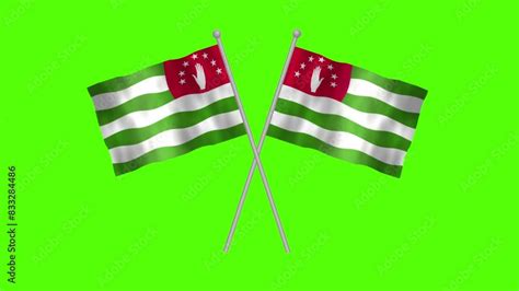 Flag Of Abkhazia Cross Table Flag Of Abkhazia On Green Screen Chroma