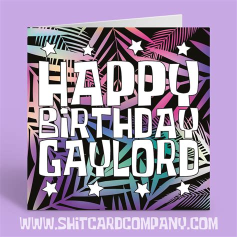 Happy Birthday Gaylord Gay Birthday Card Lesbian Birthday Etsy