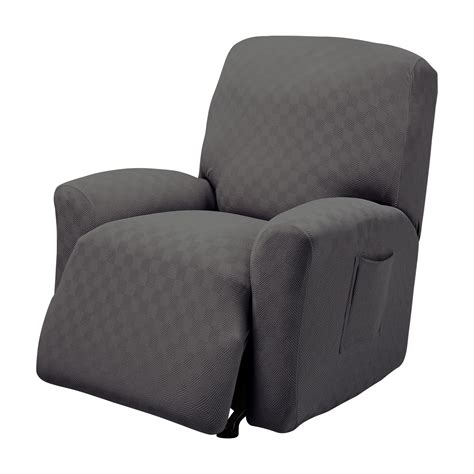 Stretch Sensations 4 Piece Stretch Newport Recliner Slipcover Grey