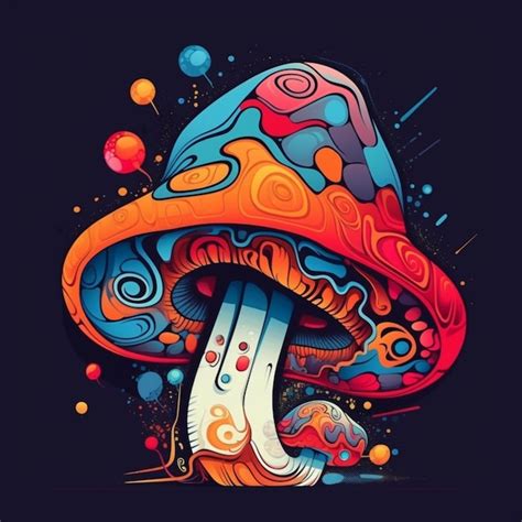 Premium AI Image | colorful vector mushroom graffiti style