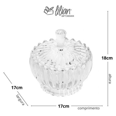 POTICHE DECORATIVO DE CRISTAL TAMPA GENEVA 17CM X 18CM