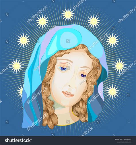 Our Lady Queen Peace Stylized Portrait Stock Vector (Royalty Free ...