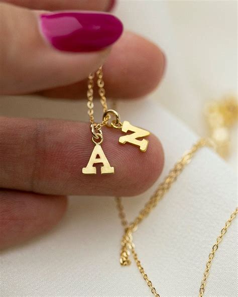 Dainty Letter Necklace Tiny Letter Necklace Mini Initial Necklace