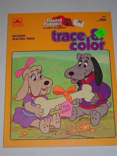 1986 Pound Puppies Lot of 2 Trace & Color and Paint With Water Books TV ...