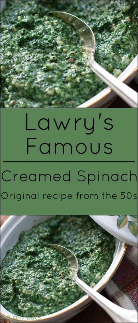 Lawry's Creamed Spinach | Ricetta | Cibo, Verdure, Ceggia