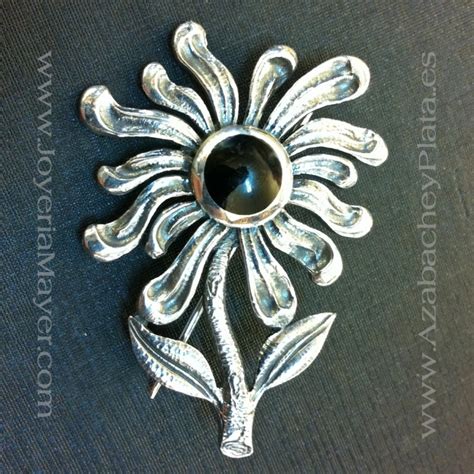 Broche De Plata Y Azabache Joyeria Mayer