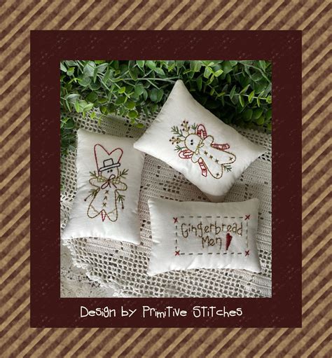 Gingerbread Mini Collection Primitive Stitchery E Pattern By Etsy