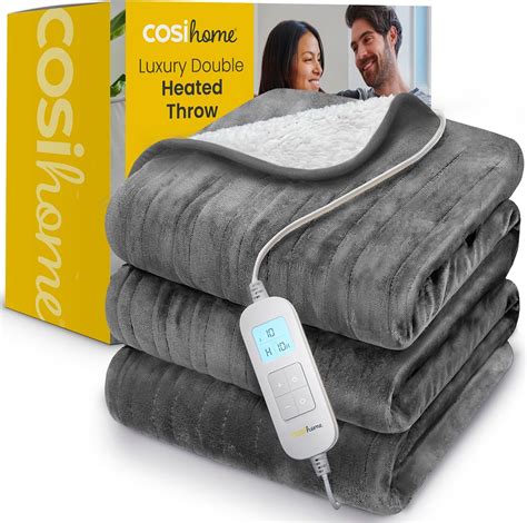 Cosi Home® Luxury Heated Throw In Grey Electric Blanket Extra Large