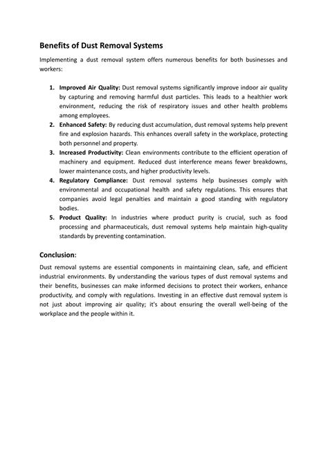 PPT - Understanding Dust Removal Systems: Essential for Cleaner and Safer Environments ...
