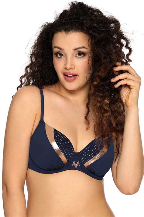 Ava Underwired Polka Dot Bikini Top Sk Dark Blue Dark Blue