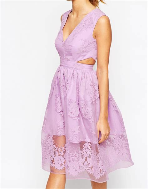 Asos Petite Prom Dress With Floral Embroidery And Cutout Detail In