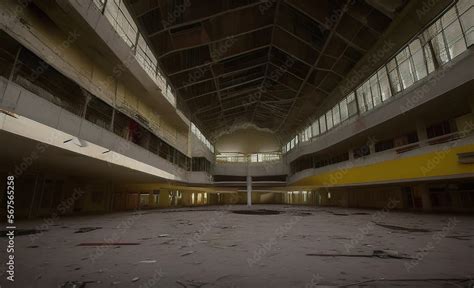 Liminal spaces. Abandoned mall 1. Abandoned building Stock Illustration ...