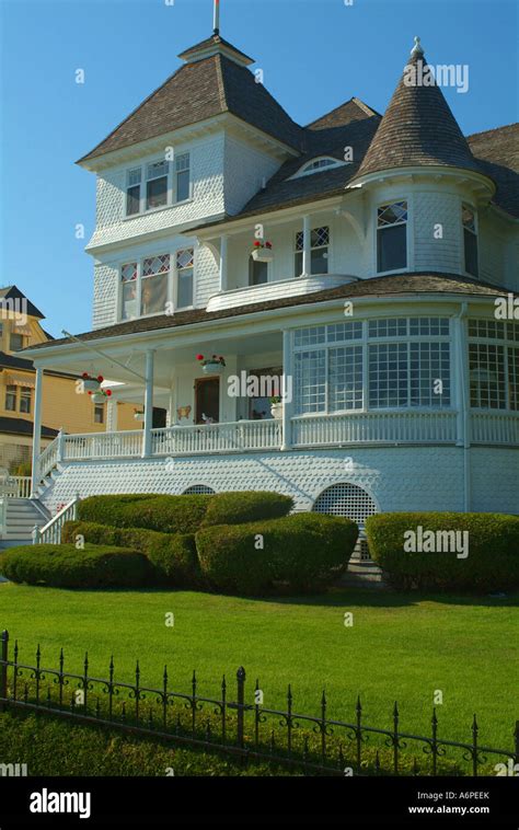 USA Michigan MI Mackinac Island Victorian houses on the West Bluff ...