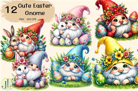 Cute Easter Gnome Sublimation Clipart Graphic By Jl Digital Art