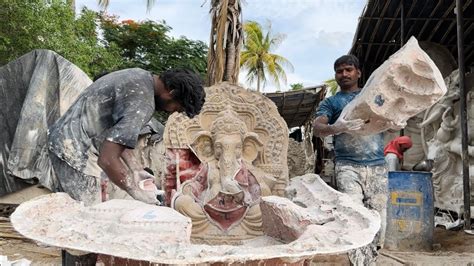 Pop Ganesh Making Ganesha Idol Making Process With Plaster Of