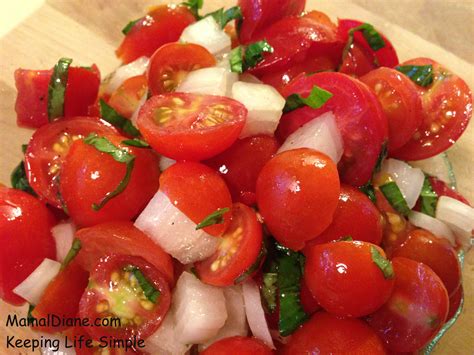 Cherry Tomatoes Vinegar And Basil Salad Mamal Diane