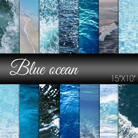 Blue Ocean Water Paper Pack Water Scrapbook Paper Water Paper Ocean