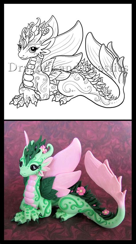 Flower Dragon Illustrated By Dragonsandbeasties On Deviantart