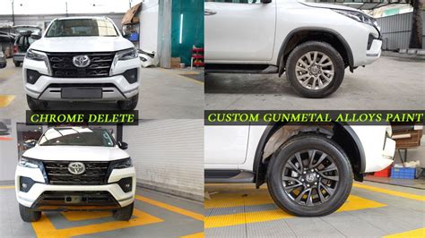 De Chroming Done In Toyota Fortuner Chrome Delete With Black Roof With